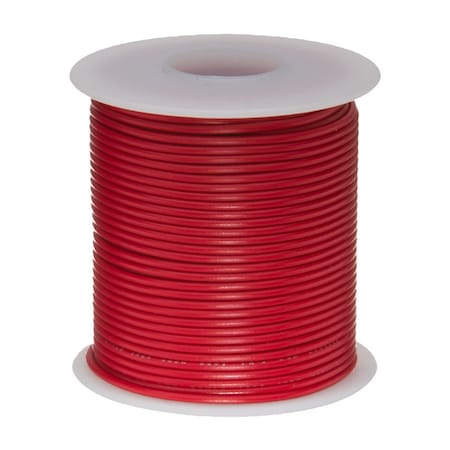 REMINGTON INDUSTRIES 22 AWG Gauge Solid Hook Up Wire, 100 ft Length, Red, 0.0253" Diameter, UL1007, 300 Volts 22UL1007SLDRED